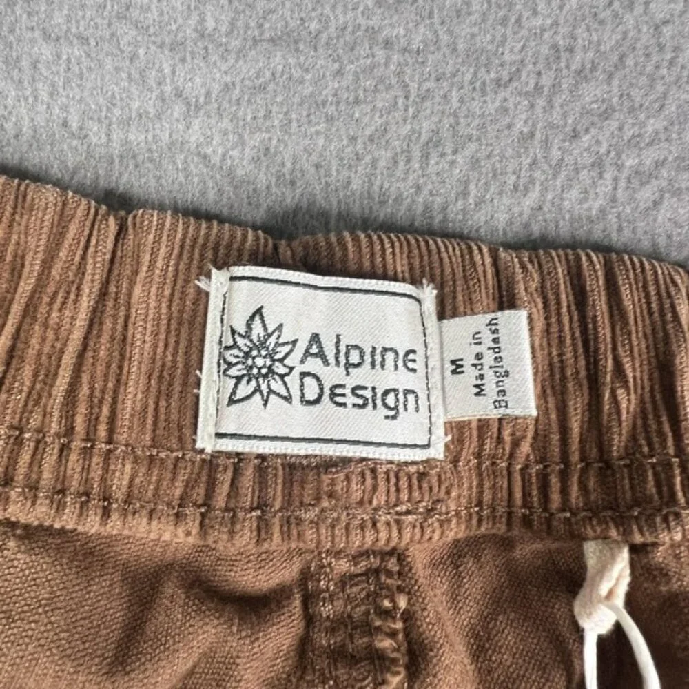 Alpine Design Hike Corduroy Pants Womens Medium Brown Roasted Coffee Outdoor New